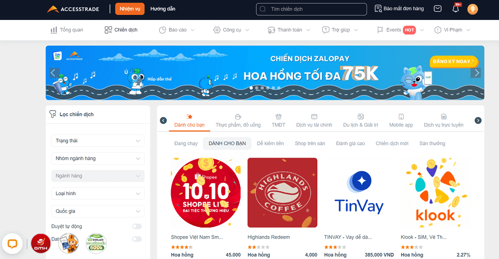 AccessTrade là nền tảng Affiliate Network lớn nhất Việt Nam